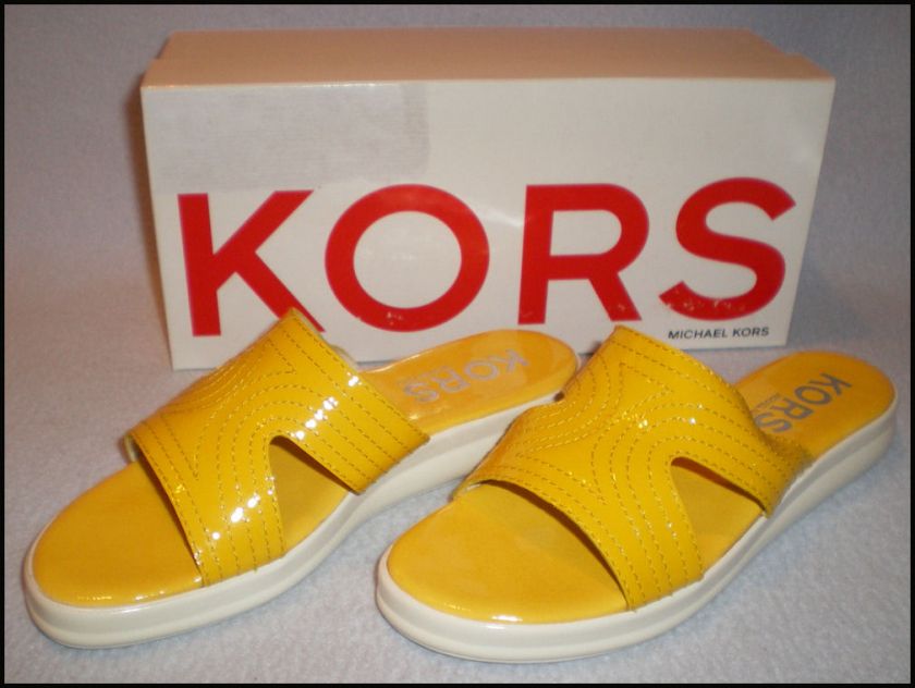 Michael Kors Yellow Patent Sandals NEW with Box  