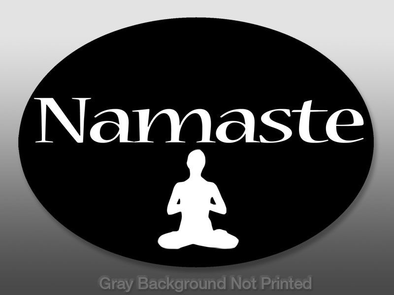 Oval Namaste Yoga Sticker  window stickers decal decals  
