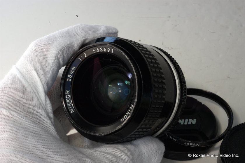 Nikon 28mm f2.0 lens Ai Nikkor auto f=28mm 12 2.0  