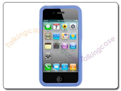 New Blue Silicone Rubber Skin Case Apple iPhone 4 4G  