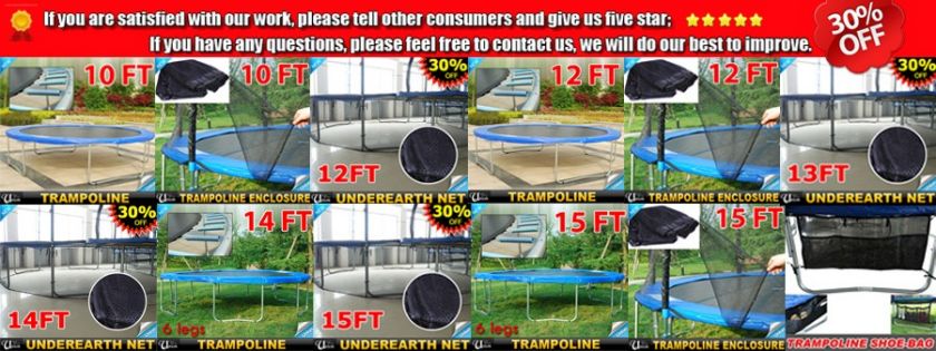 New High Quality 15 Ft Round Trampoline 6 legs With Frame Blue Pad 