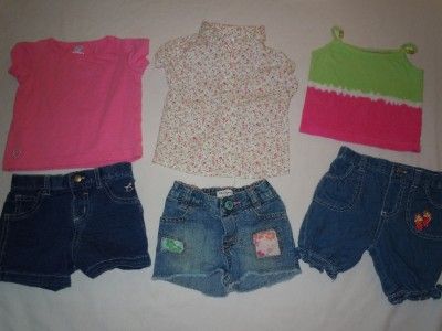 GIRLS 6 6 9 9 12 MONTHS HUGE 55 pc SPRING SUMMER CLOTHES SHOES LOT 