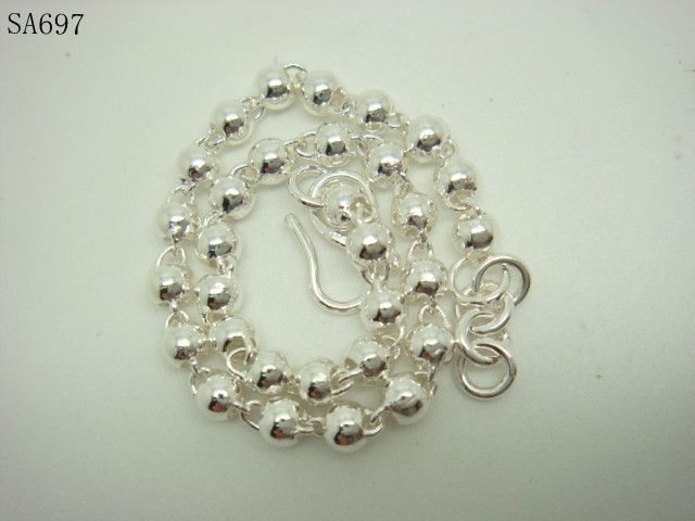 Fahion ball 925 Sterling silver Jewelry Bracelet Chain 20cm*4mm SA697 