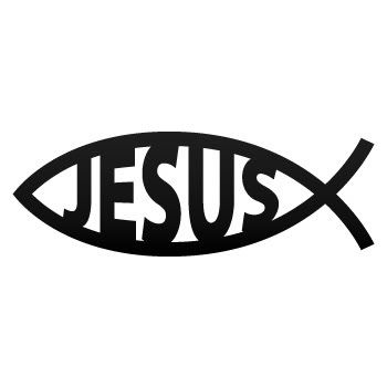 Decal Sticker Jesus Fish Christian Ichthus ZK632  