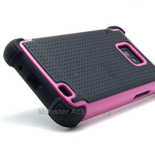 Shield Baby Pink Dual Layer Gel Case Cover Samsung Galaxy S 2 AT&T 