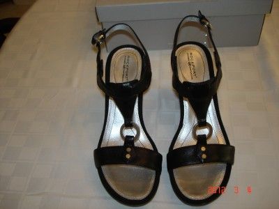 NEW Womens Rockport Black Dress Wedge Sandals size 7.5M  