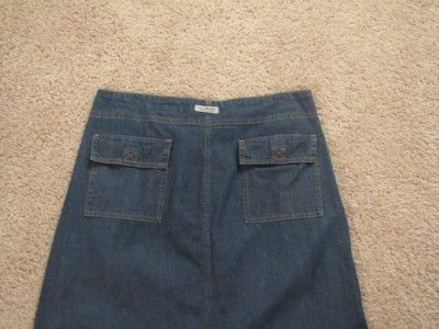 Eddie Bauer Ladies Size 12 Long Jean Denim Skirt Modest 100% Cotton 