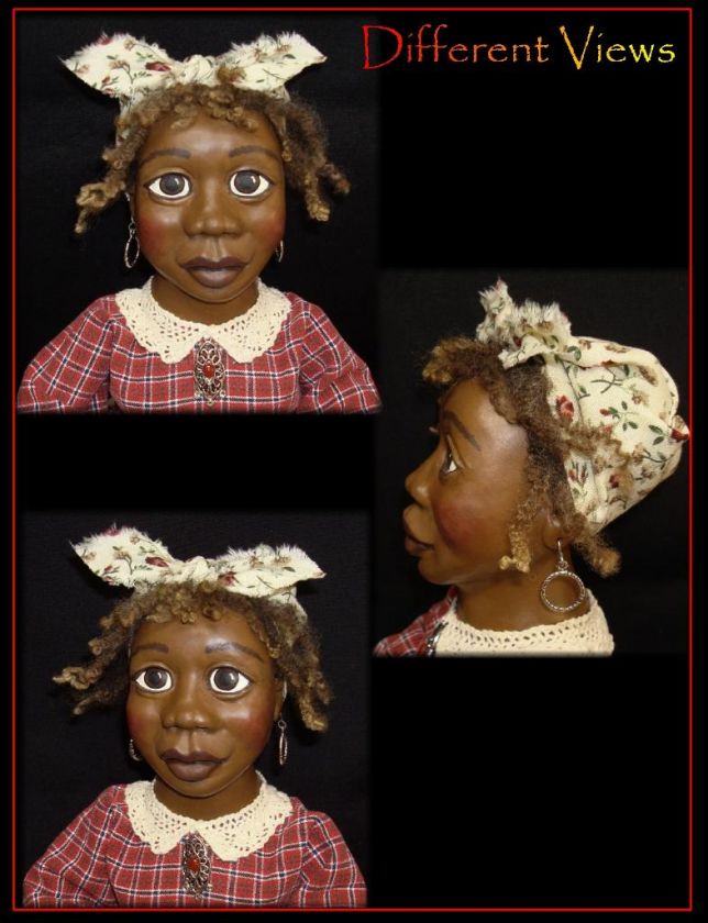 OOAK, Primitive Folk Art Doll, By Rochelle, Black Americana Mammy 