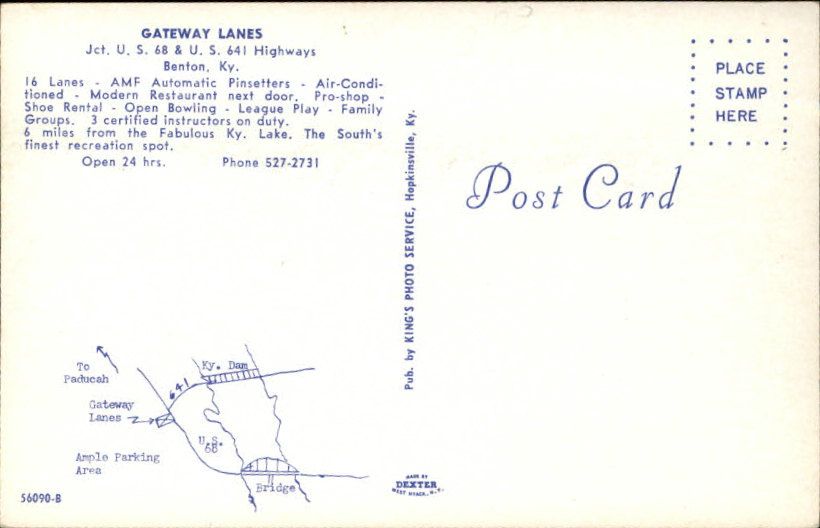 BENTON KY Gateway Lines Bowling Lanes Multi View Old Postcard  