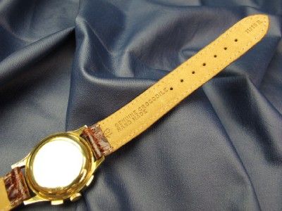   18kt Gold HEUER Chronograph Watch 17 Jewel Manual Wind #48  