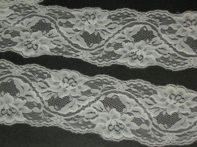 WHITE LACE TRIM/SCALLOPED LACE TRIMMING 3 3/8x 2YD++++  