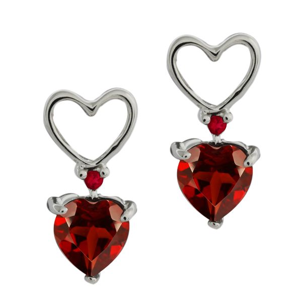68 Ct Genuine Heart Shape Red Garnet Gemstone Sterling Silver 