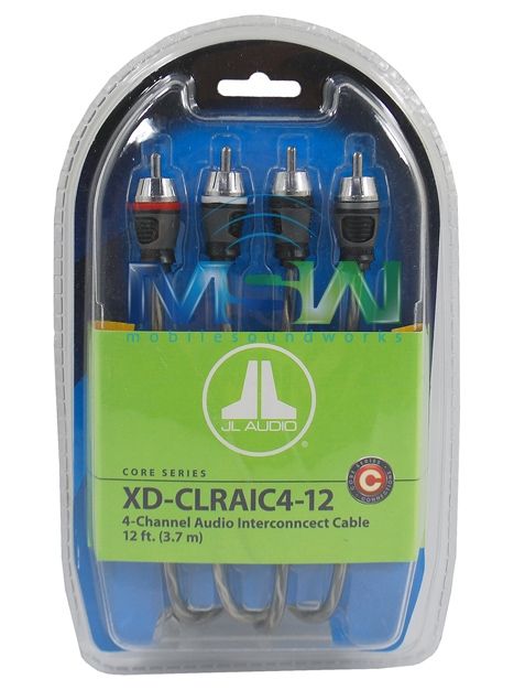 NEW* JL AUDIO XD CLRAIC4 12 4 Channel RCA AUDIO INTERCONNECT CABLES 