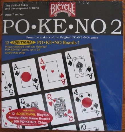 Pokeno Too Po Ke No 2 12 Jumbo Game Boards NEW CARDS BLUE BOX Bicycle 